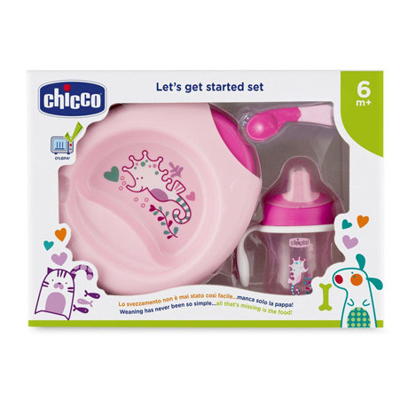 Chicco Set Pappa 6m+ Rosa Con Cucchiaio Rosa