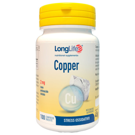 Longlife Copper 2mg 100 Compresse Rivestite Longlife Copper 2mg 100 Compresse Rivestite