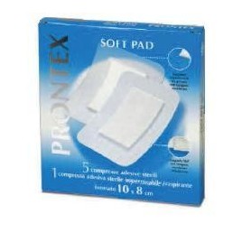 Garza Compressa Prontex Soft Pad 10x8 Cm 6 Pezzi (5 Tnt + 1 Impermeabile Aqua Pad)