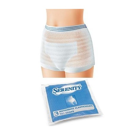 Mutandina Elastica Rettangolare A Rete Serenity Xl 3 Pezzi