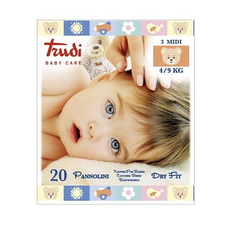 Trudi Baby Care Pannolini Dry Fit Midi 4/9 Kg 20 Pezzi