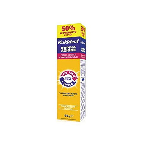Kukident Doppia Azione Crema Adesiva Per Protesi Dentarie 60 g