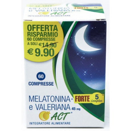 Melatonina Act 1mg +valeriana 5 Forte Complex 60 Compresse