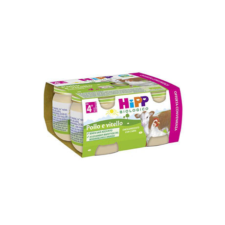 Hipp Bio Omogeneizzato Pollo/vitello 80 g 4 Pezzi