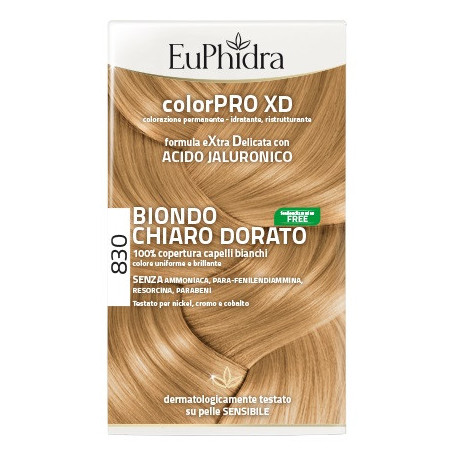 Euphidra Colorpro Xd 830 Biondo Chiaro Dorato Gel Colorante Capelli In Flacone + Attivante + Balsamo + Guanti