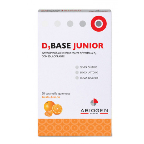 D3base Junior 30 Caramelle Gommose Arancia
