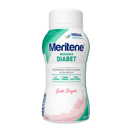 Meritene Resource Diabet Fragola Alimento Iperproteico 28 Vitamine E Minerali 200 ml