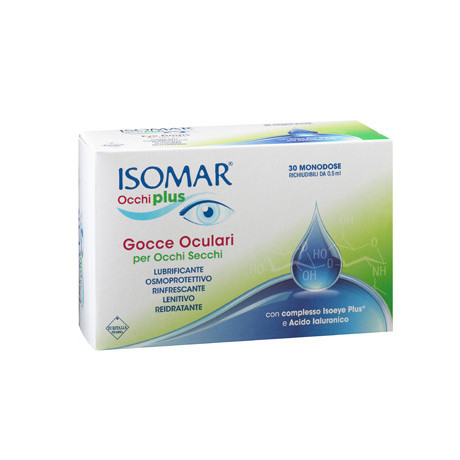 Isomar Occhi Plus Gocce Oculari Per Occhi Secchi All'acido Ialuronico 0,25% 30 Flaconcini Monodose