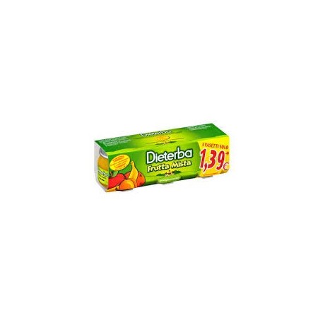 Dieterba Omogeneizzato Frutta Mista 3 Pezzi 80 g