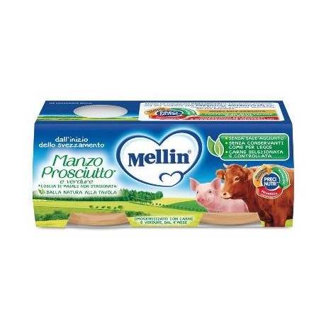 Mellin Omogeneizzato Manzo Prosciutto Con Verdure