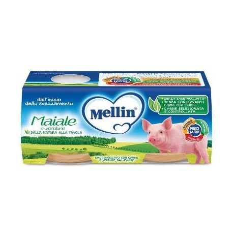 Mellin Omogeneizzato Maiale Con Verdure 2 Pezzi X 80 g