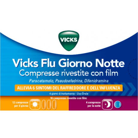 Vicks Flu Giorno Notte 12+4 Compresse