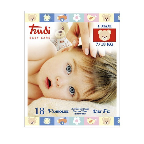 Trudi Baby Care Pannolino Dry Fit Maxi 7/18 Kg 18 Pezzi