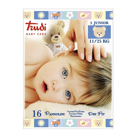 Trudi Baby Care Pannolino Dry Fit Junior 11/25 Kg 16 Pezzi