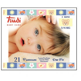 Trudi Baby Care Pannolini Dry Fit Mini 3/6 Kg 21 Pezzi