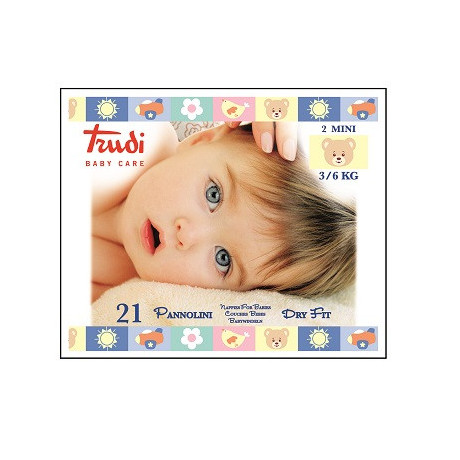 Trudi Baby Care Pannolini Dry Fit Mini 3/6 Kg 21 Pezzi