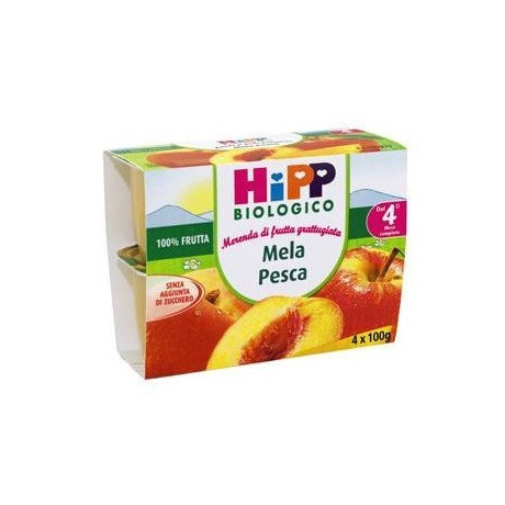 Hipp Biologico Frutta Grattugiata Mela Pesca 4 X 100 g