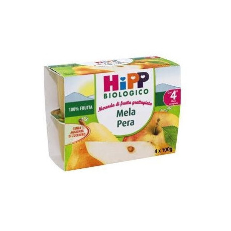Hipp Biologico Frutta Grattugiata Mela Pera 4 X 100 g