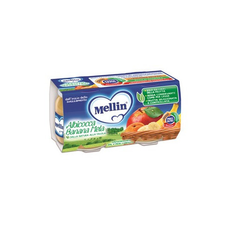 Mellin Omogeneizzato Albicocca Banana Mela 100 g 2 Pezzi