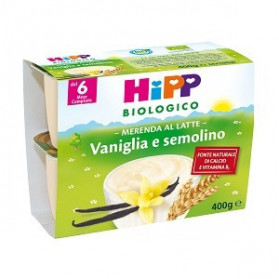 Hipp Biologico Merenda Latte Vaniglia Semolino 100 g 4 Pezzi