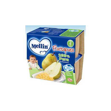 Mellin Frutta Pura Pera 100 g 4 Pezzi