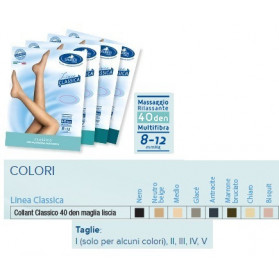 Sauber Collant 40 Denari Colore Medio Maglia Liscia 4 Linea Classica