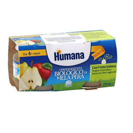 Humana Omogeneizzato Mela/pera Bio 2 Vasetti 100 g