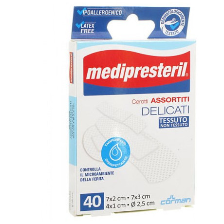 Medipresteril Cerotti Delicati Assortiti 4 Formati 40 Pezzi