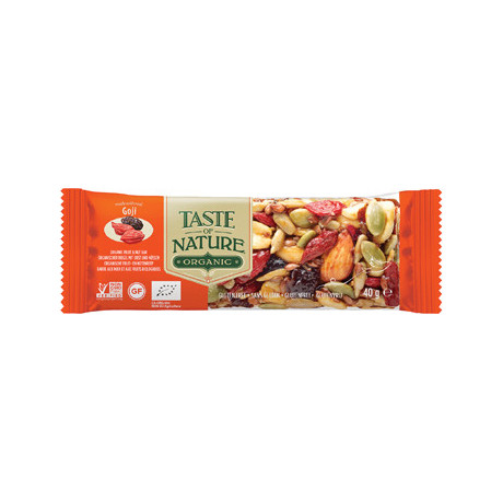 Taste Of Nature Barretta Al Goji Bio Vegan Adulti Alto Contenuto Di Fibre 40 g