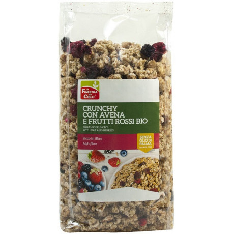 Fsc Crunchy Con Avena E Frutti Rossi Bio Adulti Alto Contenuto Di Fibre Con Olio Di Girasole Senza Olio Di Palma 375 g