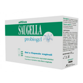 Saugella Attiva Probiogel Cofanetto Gel Vaginale 30 ml + 6 Capsule Vaginali