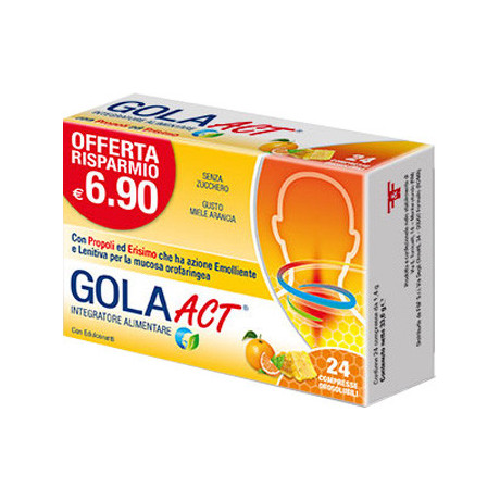 Gola Act Miele Arancia 24 Compresse Solubili 33,6 g