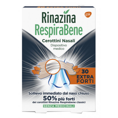 Rinazina Respirabene Cerottino Extra Forte 30 Pezzi