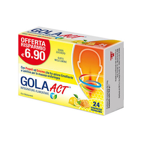 Gola Act Miele Limone 24 Compresse Solubili 33,6 g