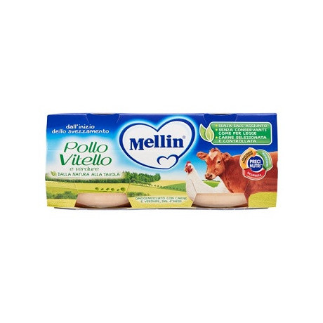 Mellin Omogeneizzato Pollo Vitello Con Verdure 2 X 80 g