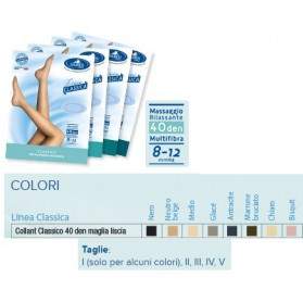 Sauber Collant 40 Denari Colore Medio Maglia Liscia Medicato 5 Linea Classica