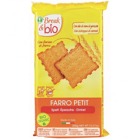 Break & Bio Biscotti Farro Petit 100% 300 g Senza Uova