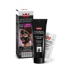 Winter Hyaluronic Face Lift Black Mask 75 ml + 5 Bustine Da 3 ml