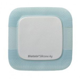 Medicazione In Schiuma Di Poliuretano Biatain Silicone Ag Con Strato Adesivo Rilascio Di Argento 10x10 Cm 5 Pezzi