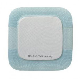 Medicazione In Schiuma Di Poliuretano Biatain Silicone Ag Con Strato Adesivo Rilascio Di Argento 10x10 Cm 5 Pezzi