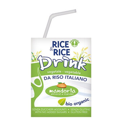 Rice&rice Bevanda Di Riso Alle Mandorle Con Cannuccia 200 ml