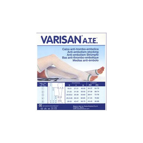 Varisan Ate 18 Mmhg Calza Coscia Punta Aperta Colore Bianco Misura 2 1paio