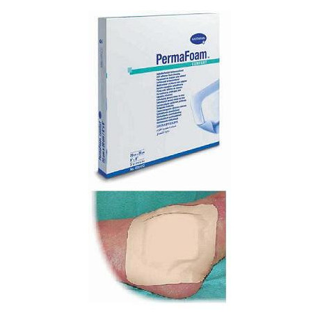Medicazione Permafoam Comfort In Schiuma Di Poliuretano Con Bordo Adesivo 8x8cm 10pz