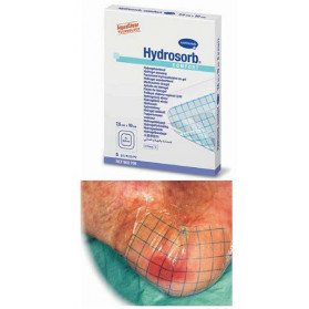 Medicazione Hydrosorb Comfort Trasparente Di Gel Di Poliuretano Con Adesivo 12,5x12,5x5pz