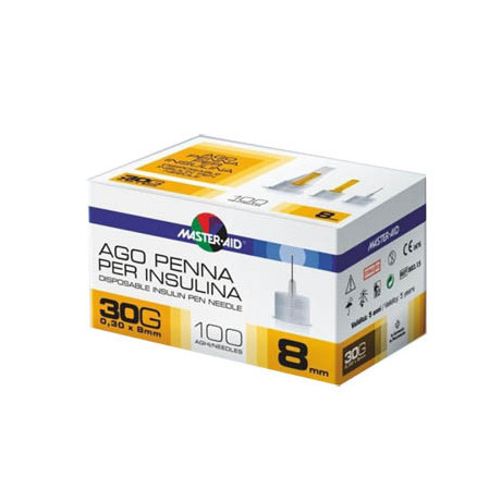 Ago Per Penna Da Insulina Master-aid 30 Gauge 8 Mm 100 Pezzi