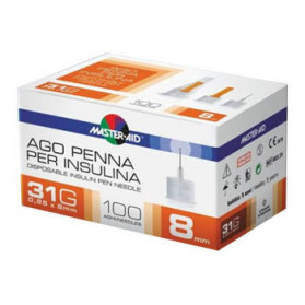 Ago Per Penna Da Insulina Master-aid 31 Gauge 8 Mm 100 Pezzi