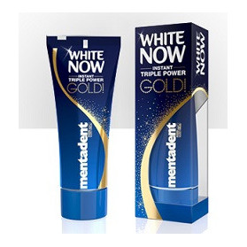 Dentifricio Mentadent White Now Triple Power Gold 50 ml