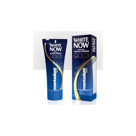 Dentifricio Mentadent White Now Triple Power Gold 50 ml