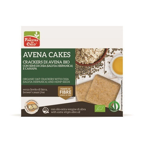 Fsc Avenacakes Crackers Di Avena Con Semi Di Canapa E Chia Bio Vegan Senza Lievito Di Birra Adulti Alto Contenuto Di Fibra 250 g