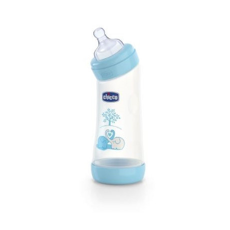 Chicco Biberon Well Being Angolato In Polipropilene Boy Da 250 ml Normal Silicone